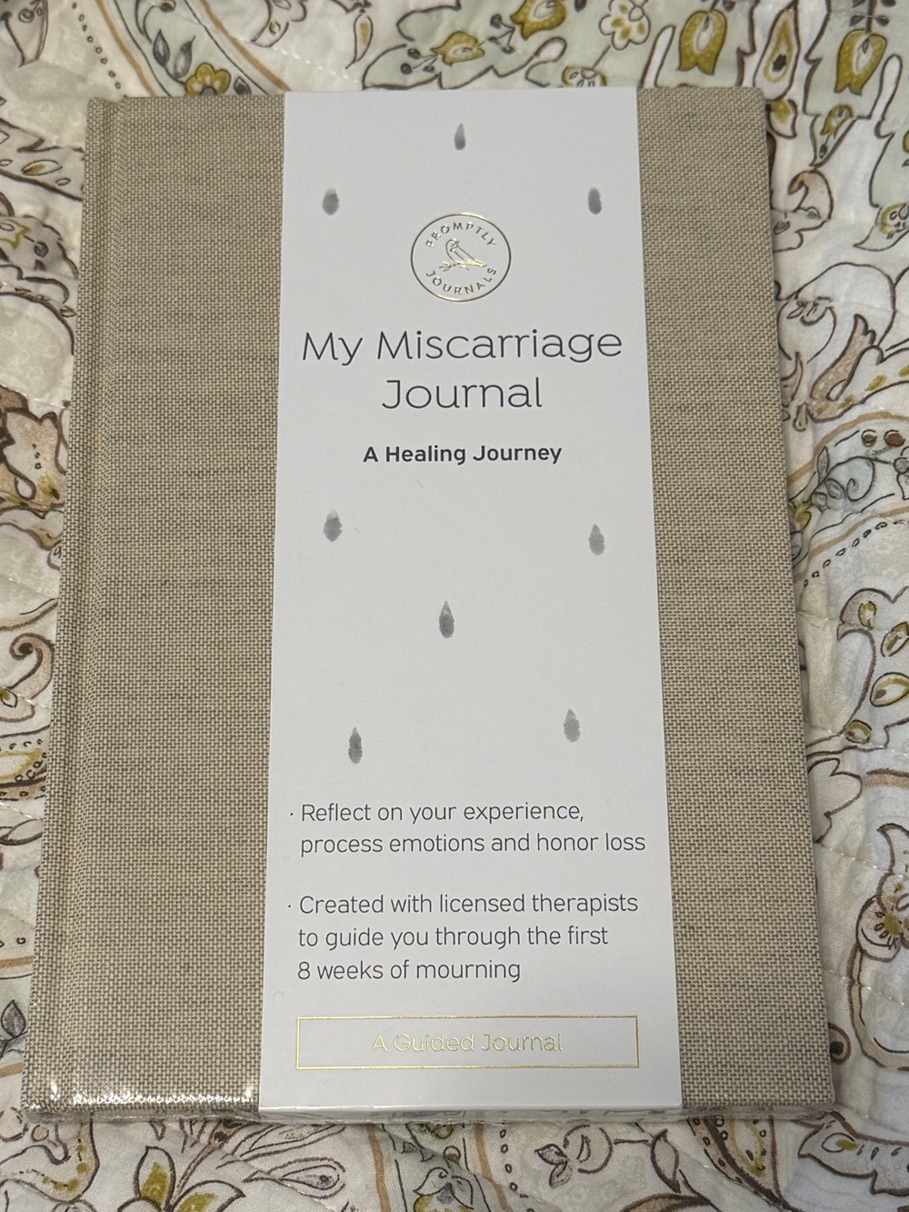 NEW Promptly Journals My Miscarriage Journal - A Healing Journey - Beige Linen